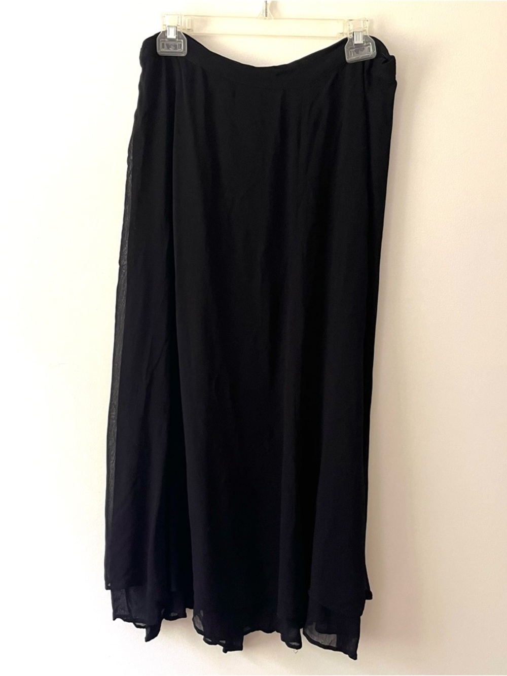 Sarah Arizona Y2K 90s Midi Skirt Black Flowy Chiffon Medium Dark Romantic
